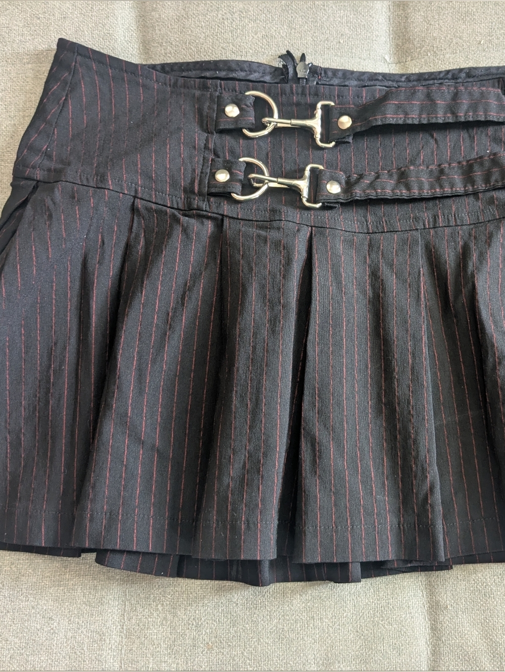 Lip Service Pin Strip Pleated Mini Skirt